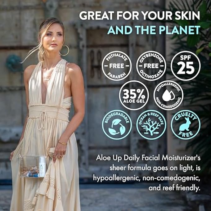 Aloe Up SUN AND SKIN CARE PRODUCTS FOR THE FACE SPF 25 DAILY FACIAL MOISTURIZER, 1.7. - Image 4